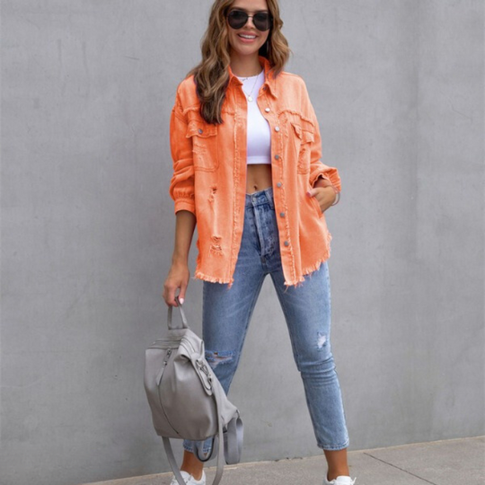 Dame Denimjakke med "Vintage" Look - Revive