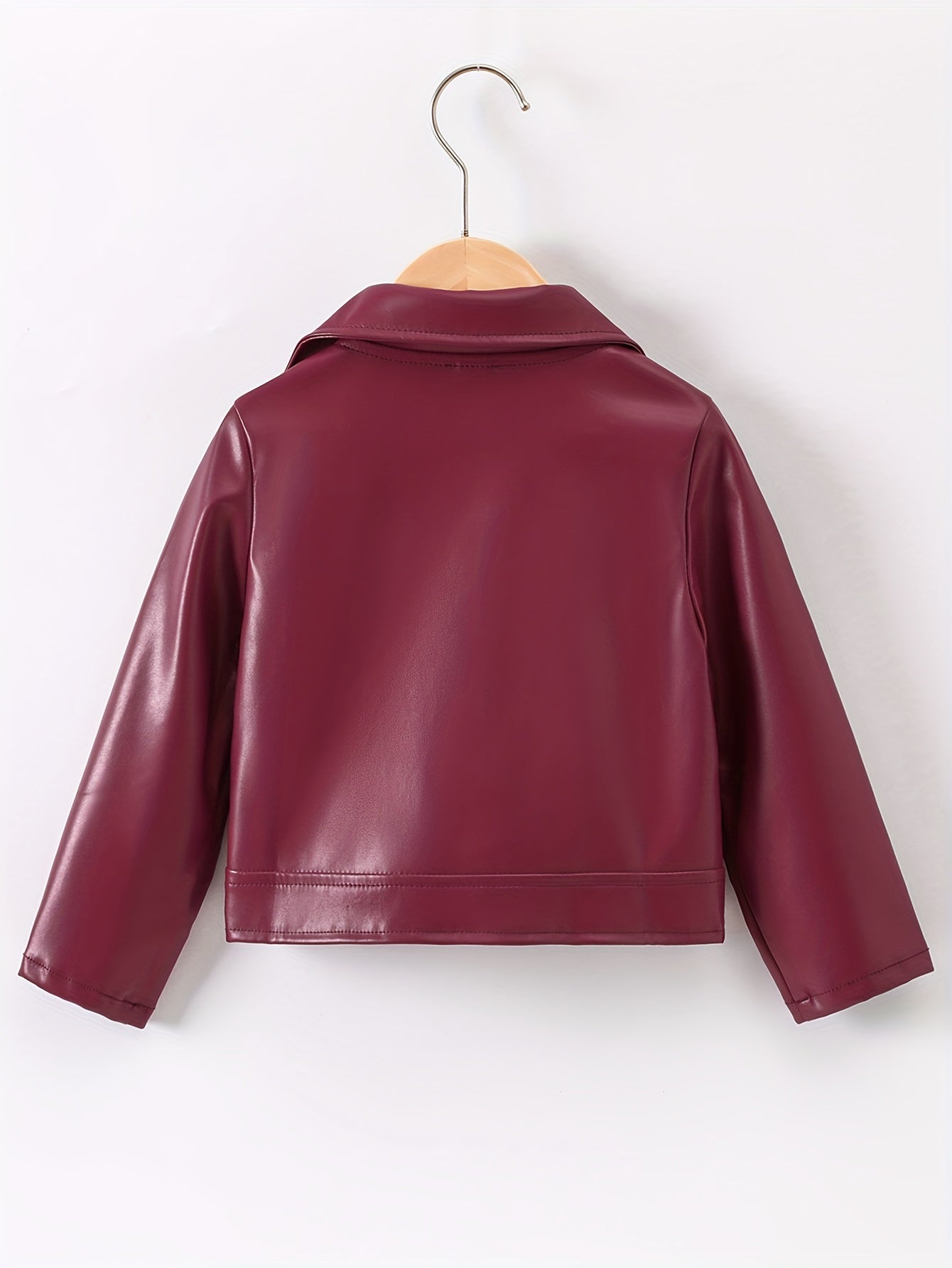 Veste à col retourné en cuir PU avec fermeture éclair asymétrique pour le printemps et l'automne - Zaira