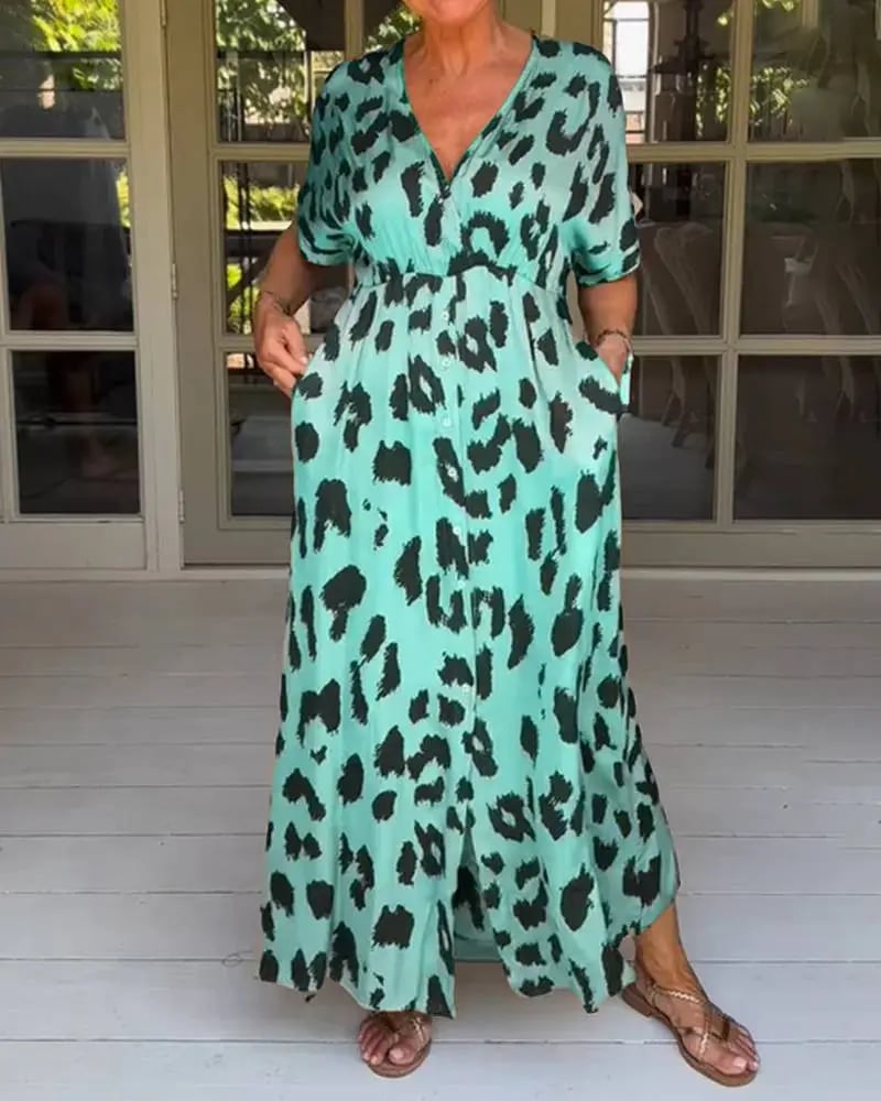 Robe longue à imprimé léopard - Esmee