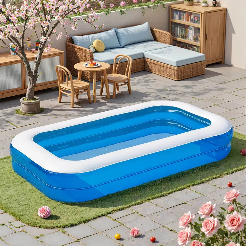 4-person inflatable swimming pool - sturdy PVC material