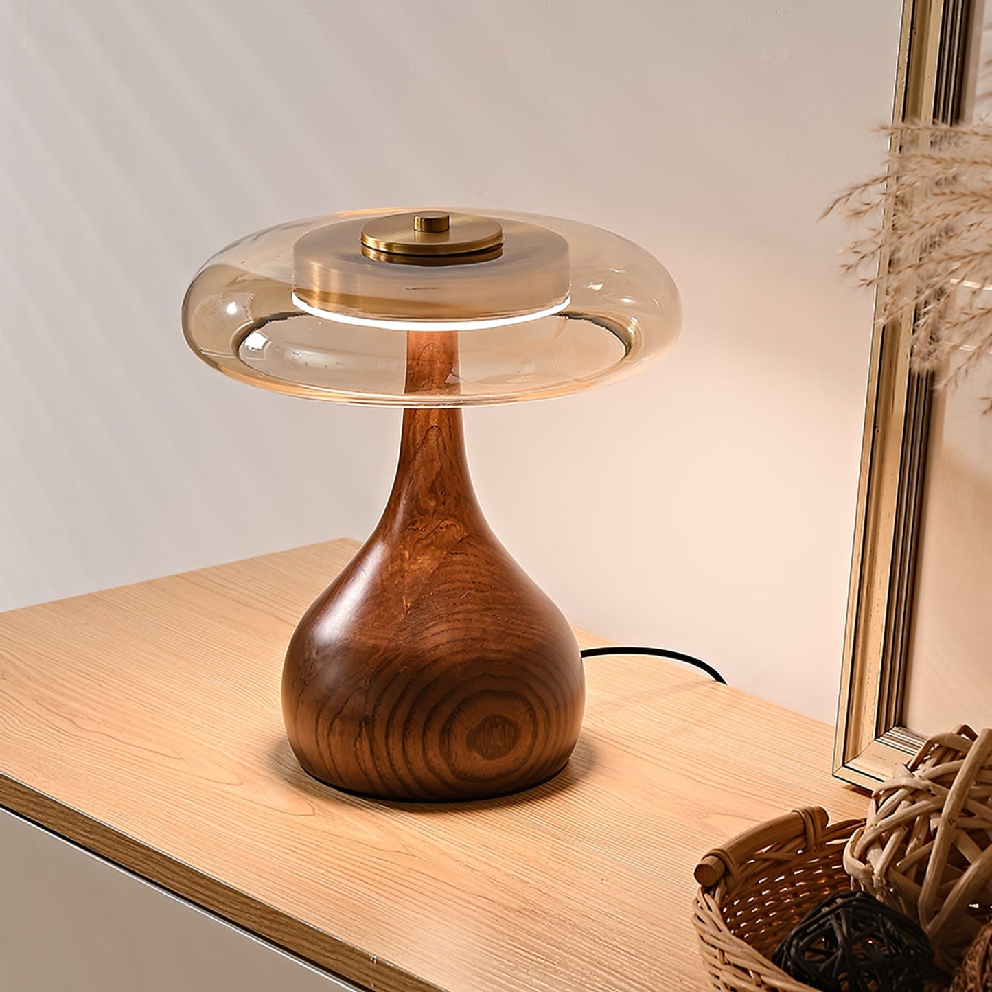 WoodLuxe - Lampe de table design avec LED réglable