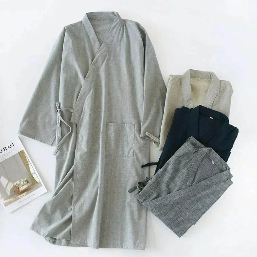RelaxWear - Chemise de nuit en coton pour hommes élégante