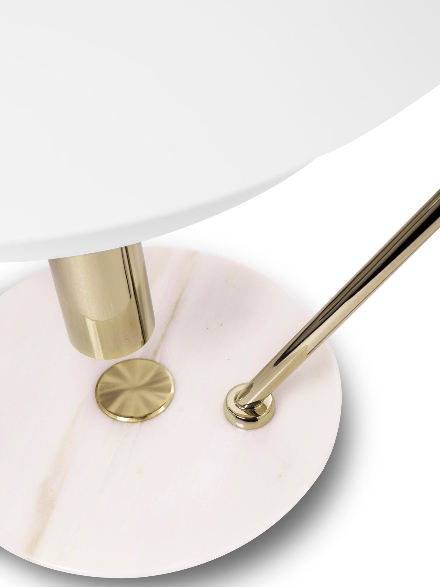 LuxeShade – Hvid Aluminium Bordlampe med Marmorfod