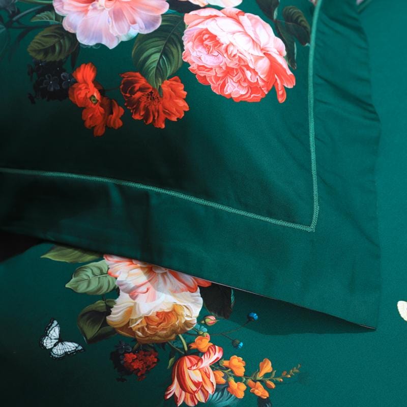 EmeraldLuxe - Groen Egyptisch Katoenen Dekbedovertrek Set