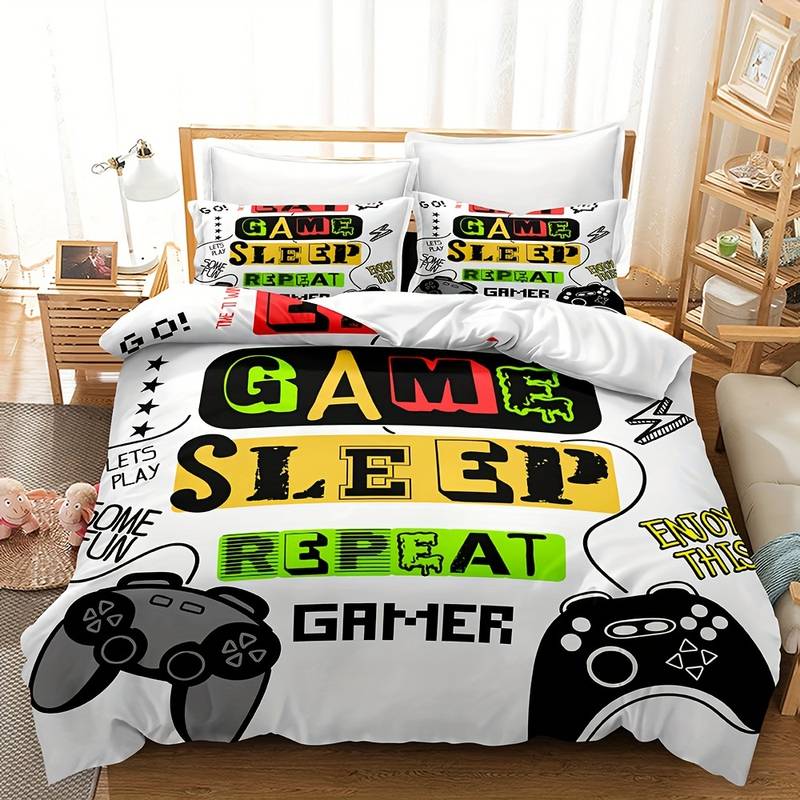 PixelPlay - Gamer-Themen-Bettbezug-Set