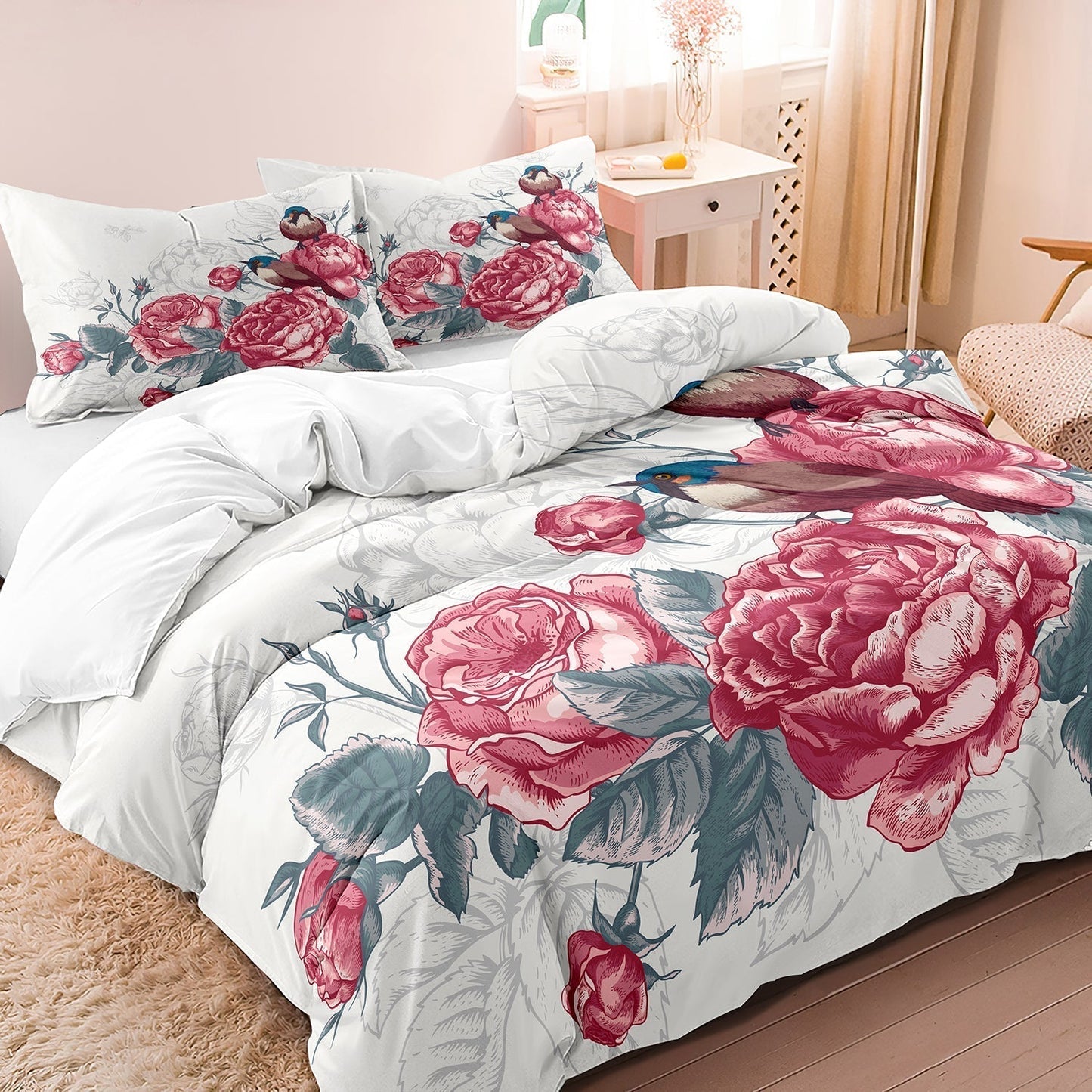 GardenHaven - Zachte Bloemen Vogelbeddengoed Collectie