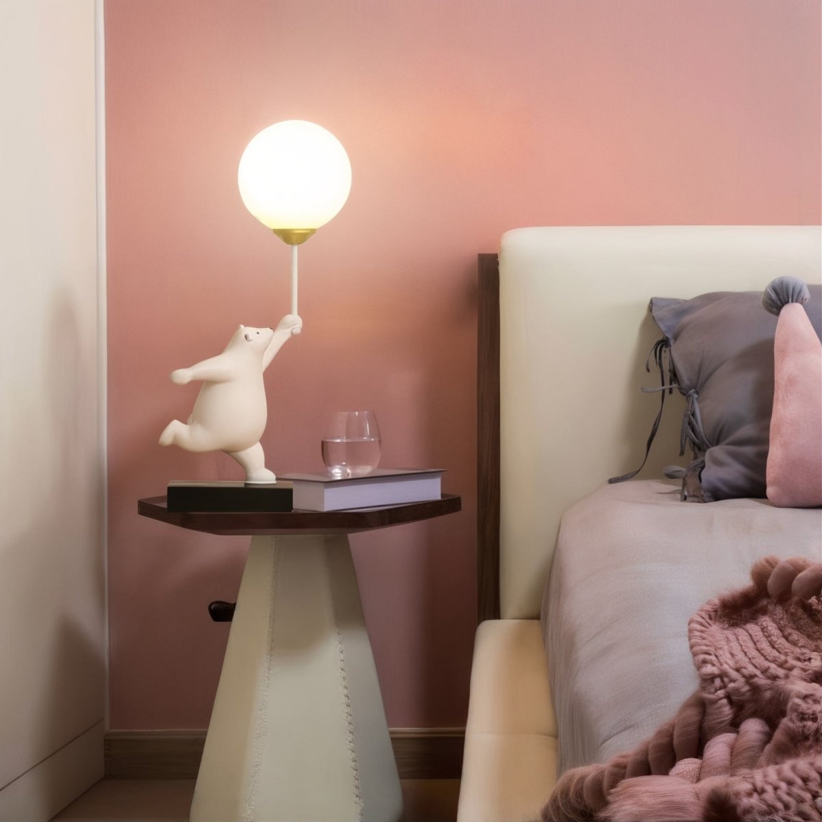 BeerLuxe - Lampe de table avec ours mignon et éclairage intime