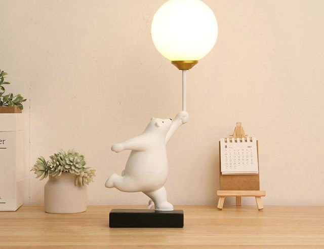 BeerLuxe - Lampe de table avec ours mignon et éclairage intime