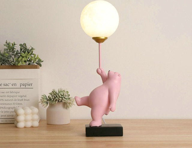 BeerLuxe - Lampe de table avec ours mignon et éclairage intime