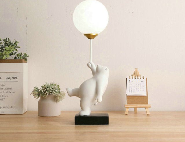 BeerLuxe - Lampe de table avec ours mignon et éclairage intime