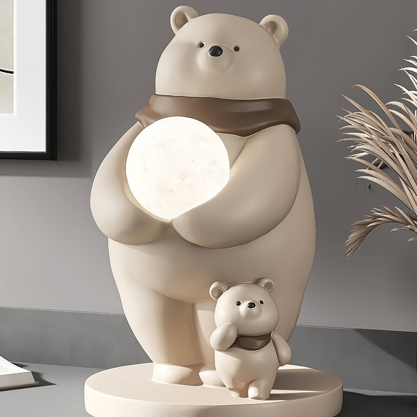 PolarGlow - Table Lamp with Adorable Polar Bear Accents and Atmospheric Glow