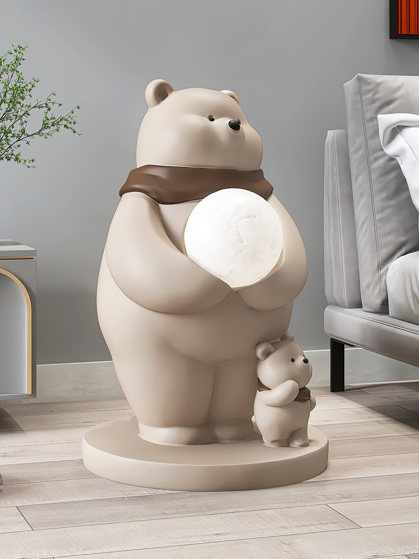 PolarGlow - Table Lamp with Adorable Polar Bear Accents and Atmospheric Glow