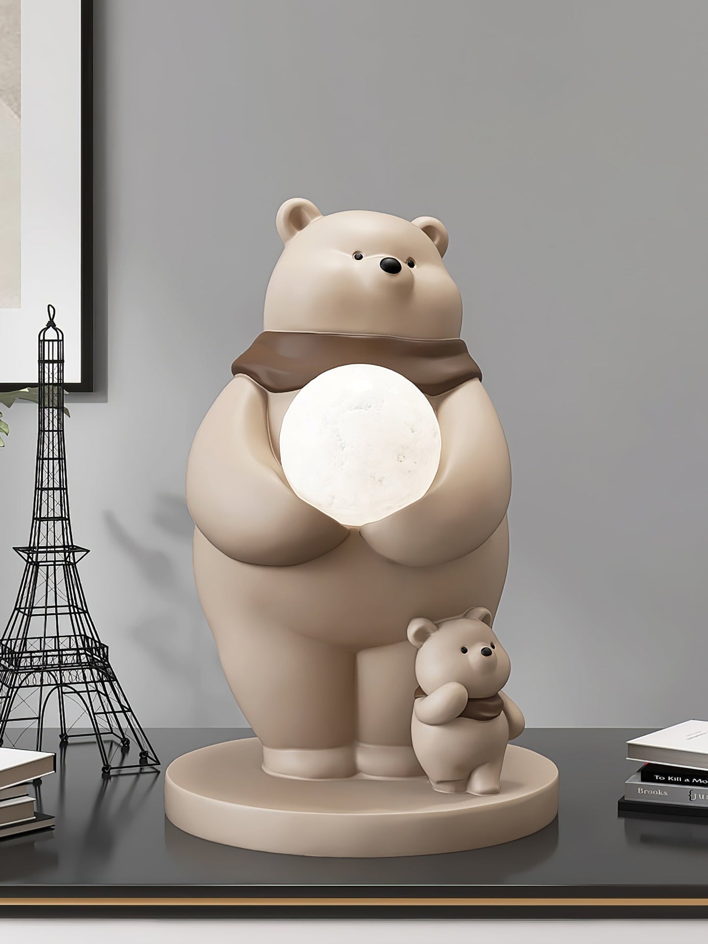 PolarGlow - Table Lamp with Adorable Polar Bear Accents and Atmospheric Glow