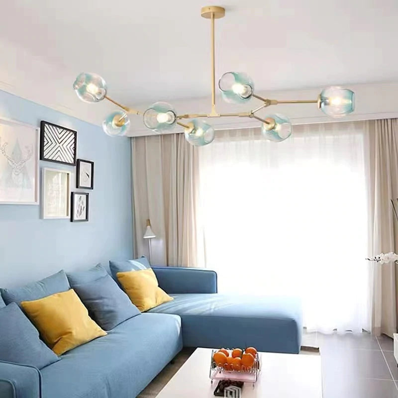 SchneeValentina | Runde LED-Pendelleuchte aus Metall und Glas