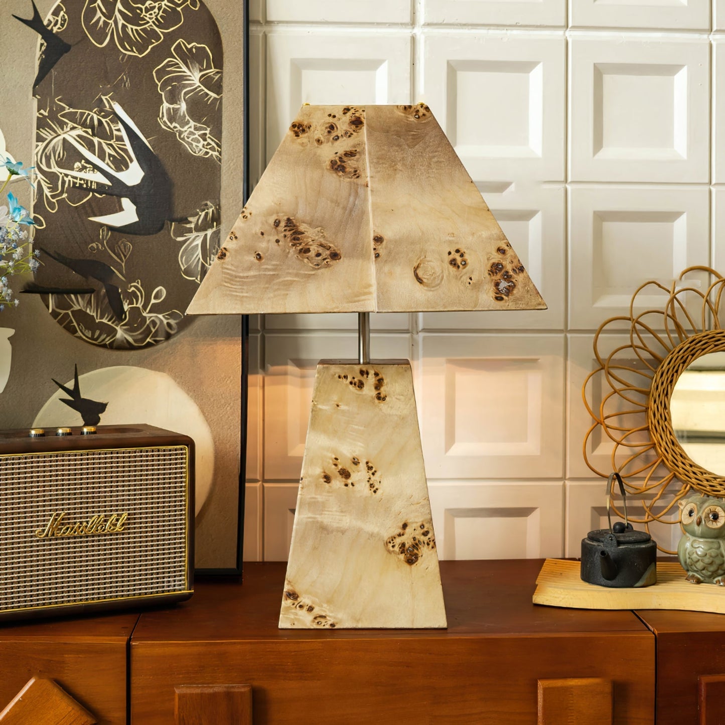 PyramidWood - Wooden Table Lamp