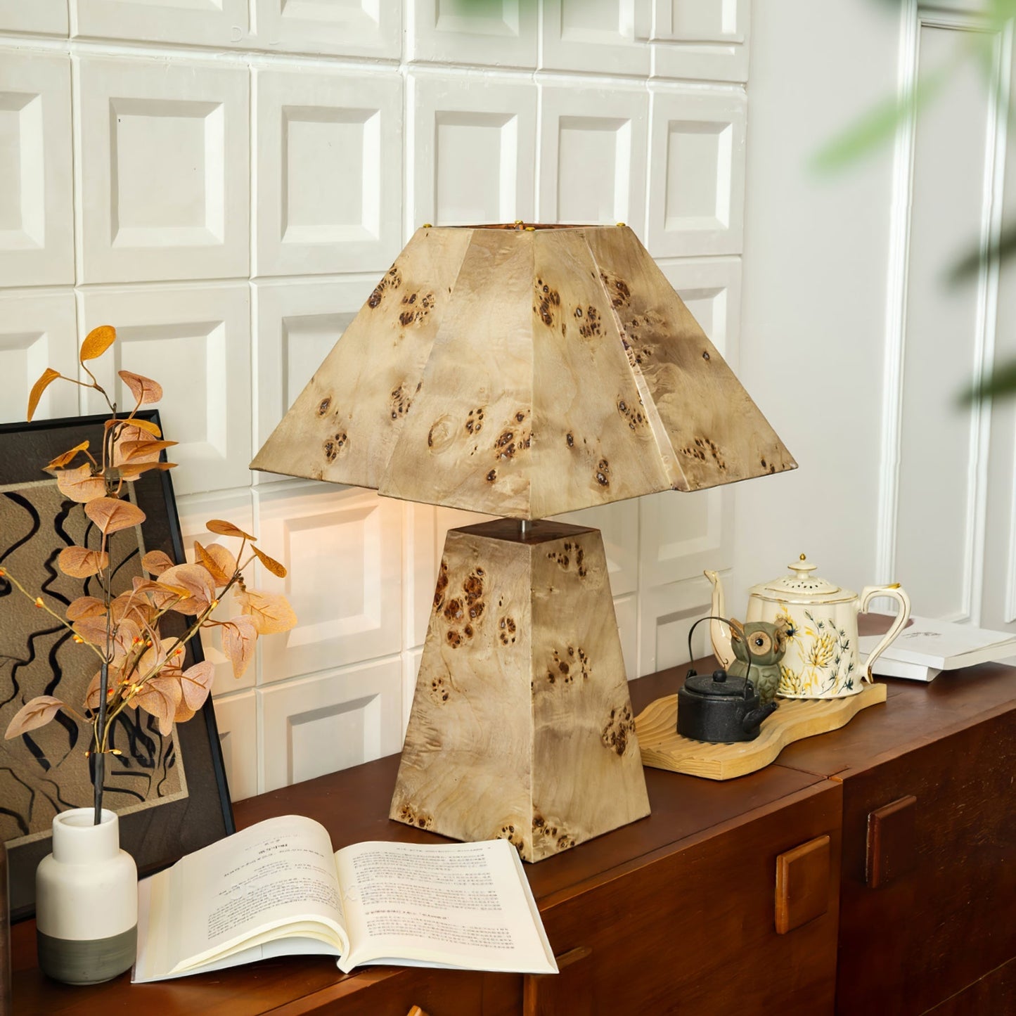 PyramidWood - Wooden Table Lamp