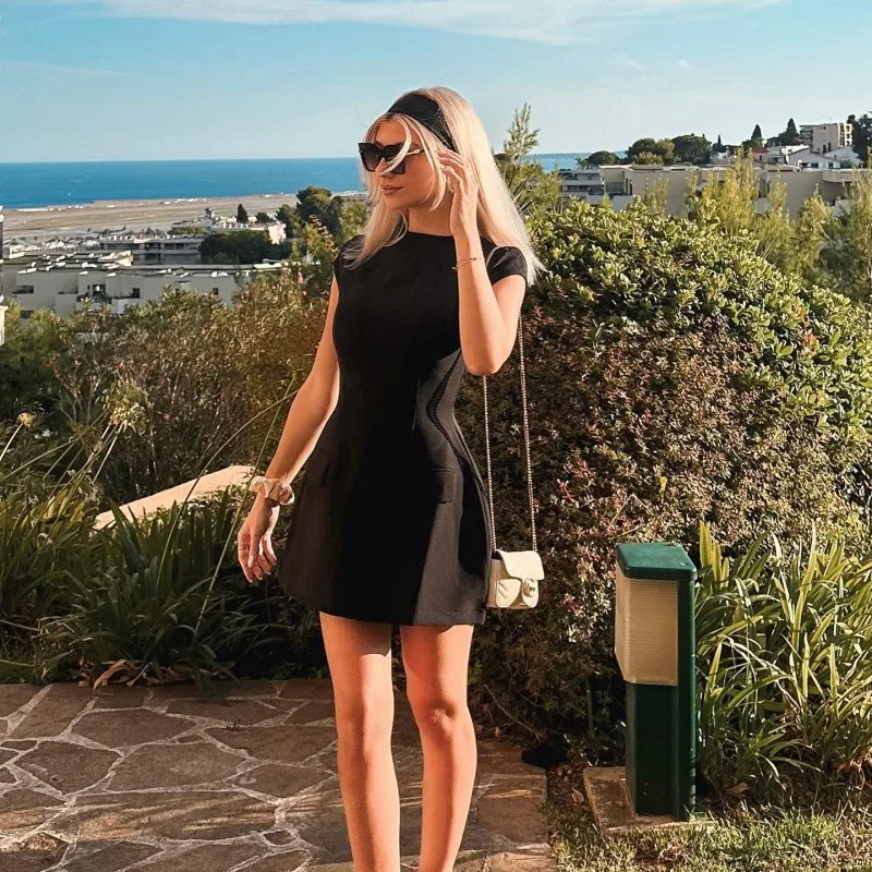 Robe Mini Bodyshape à Manches Longues - Meera