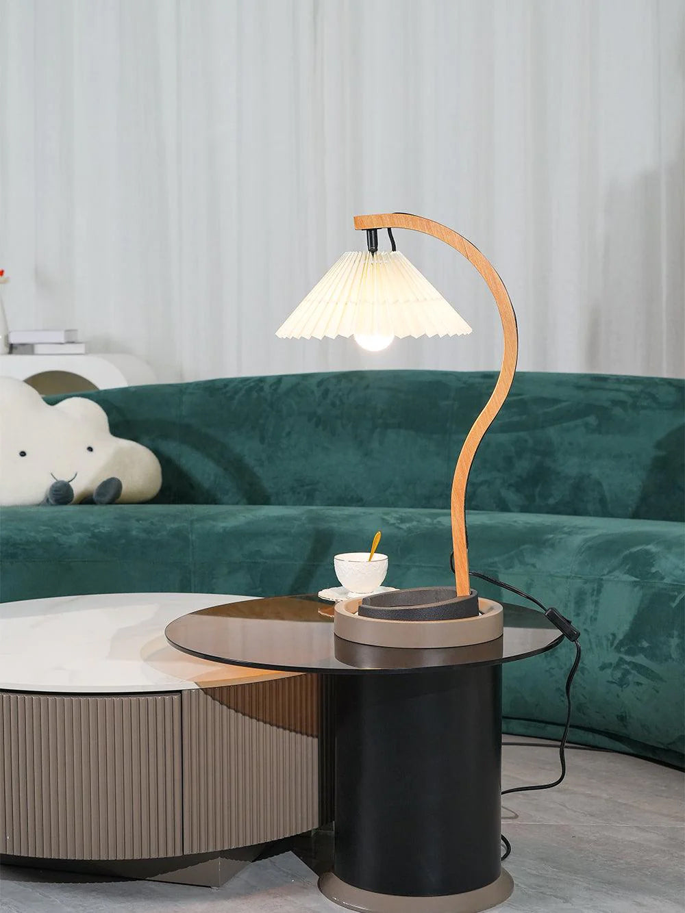 NatureArc - Wooden Table Lamp with Organic Shapes