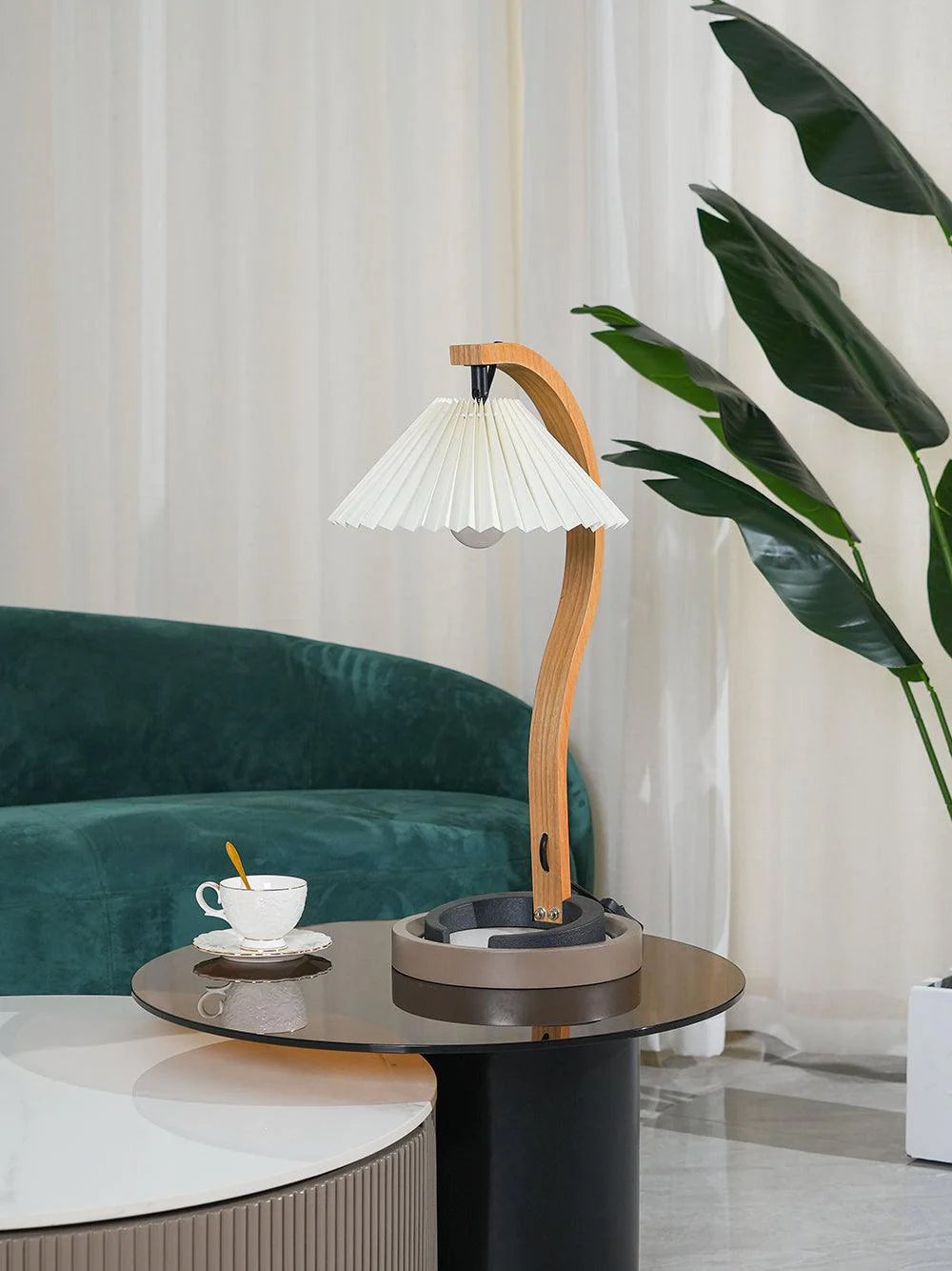 NatureArc - Wooden Table Lamp with Organic Shapes
