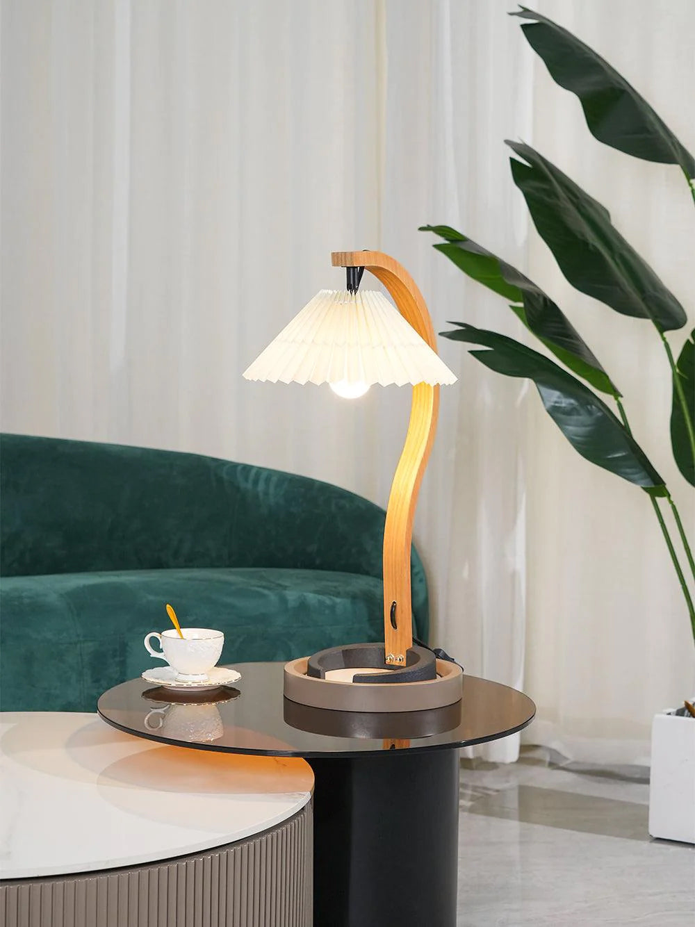 NatureArc - Wooden Table Lamp with Organic Shapes