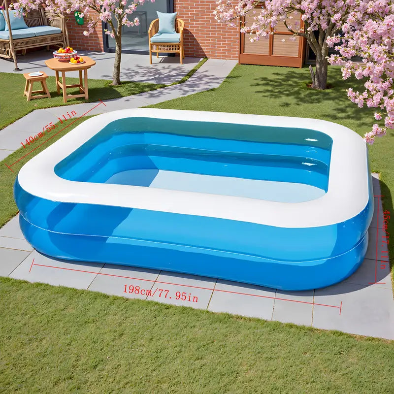 4-person inflatable swimming pool - sturdy PVC material
