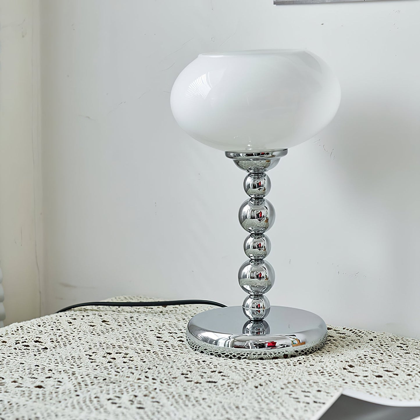 Vintagelight – Lampe de table de l'ère spatiale en verre et métal
