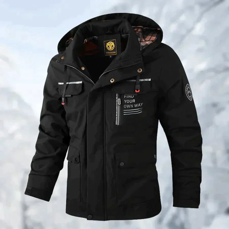 Veste coupe-vent et imperméable pour hommes avec capuche - Cael