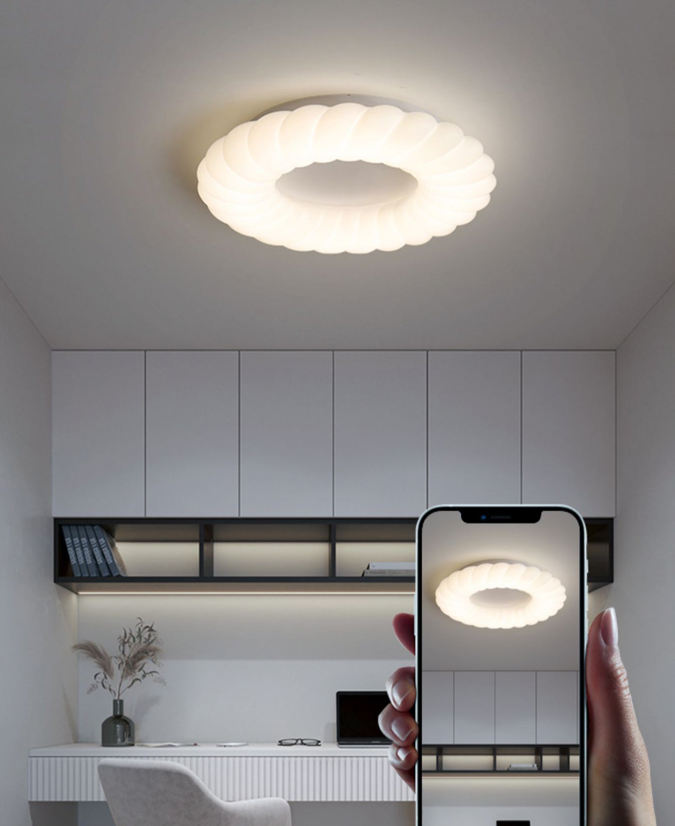 CumulusGlow - Deckenlampe mit luftiger Form und atmosphärischem Leuchten