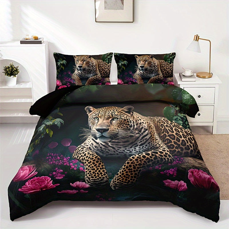 SafariDream - Digitales Tiermuster-Bettwäsche-Set für Bett, Sofa und Reisen
