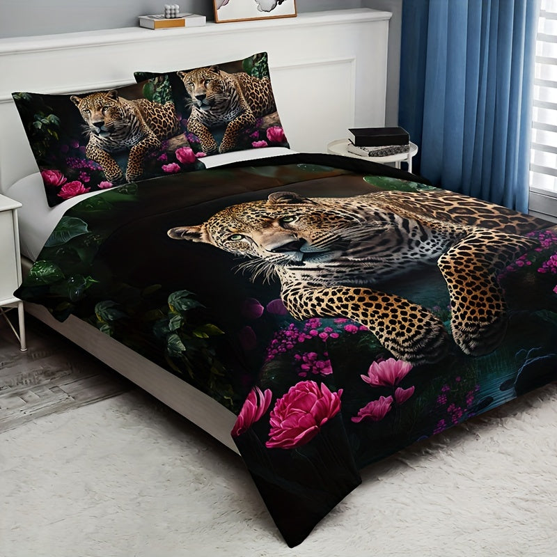 SafariDream - Digitales Tiermuster-Bettwäsche-Set für Bett, Sofa und Reisen