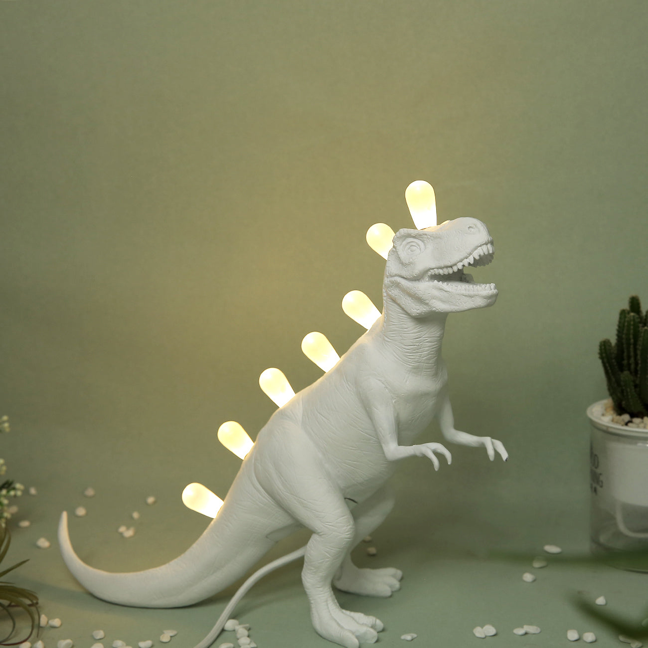 DinoLite - Kreativ Bordlampe med Oplyst Bagside