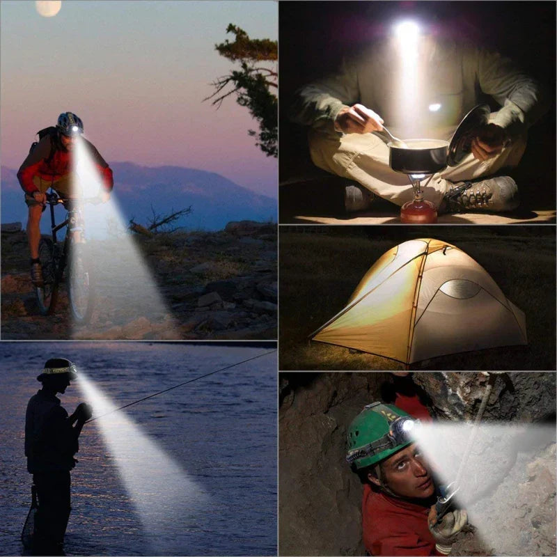 Lampe frontale LED rechargeable, durable, étanche et puissante
