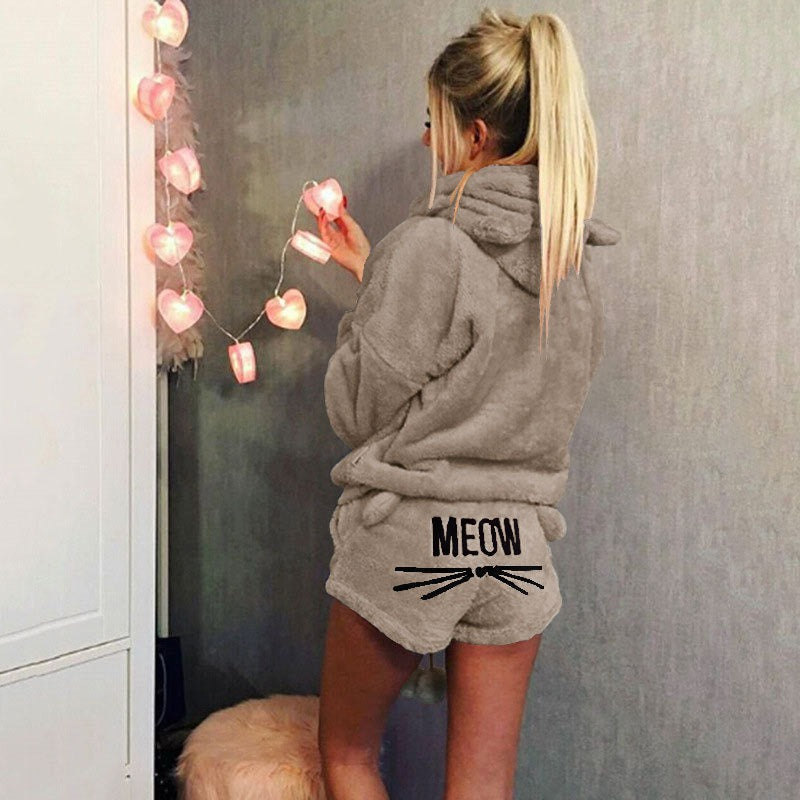 Miaou - Ensemble pyjama en polaire ultra confortable pour se détendre chat