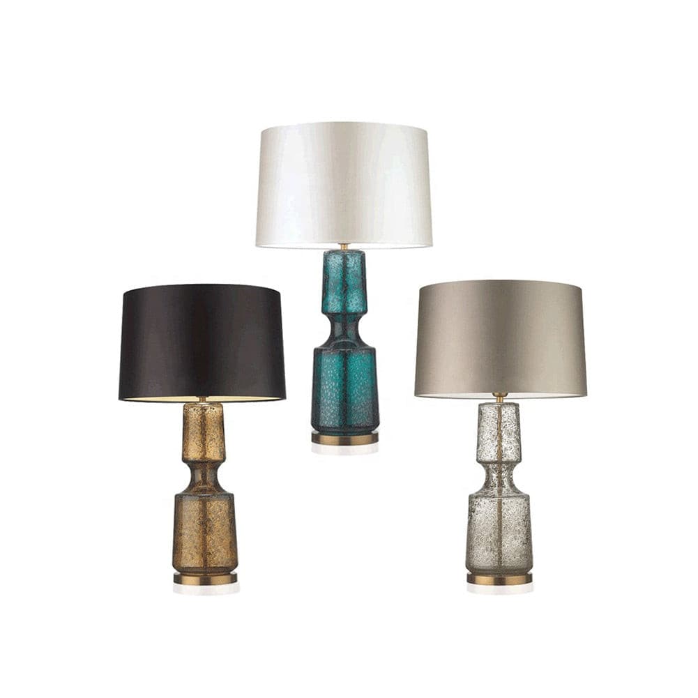 SleekAura - Elegant Table Lamp with Glass and Metal Design