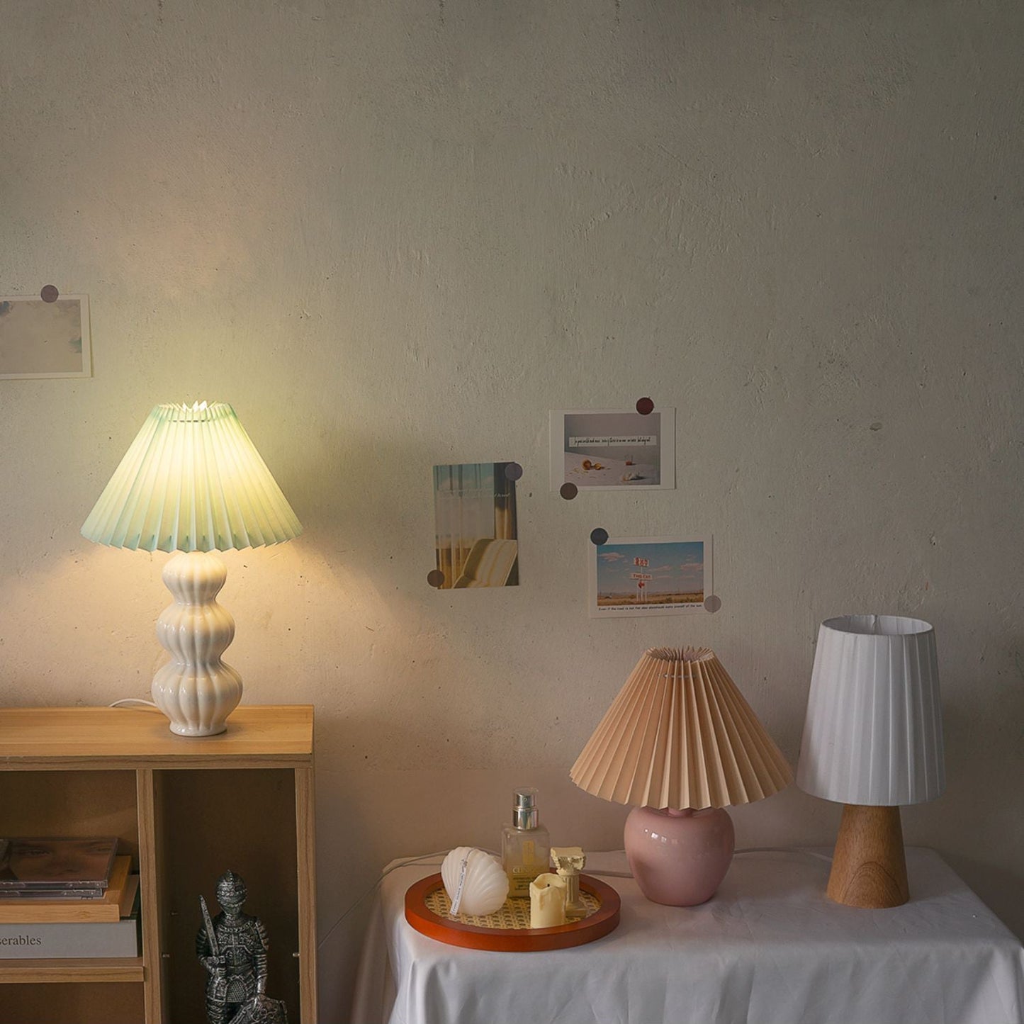 LunaLuxe - Table Lamp with Pleated Style and Pleasant Atmosphere