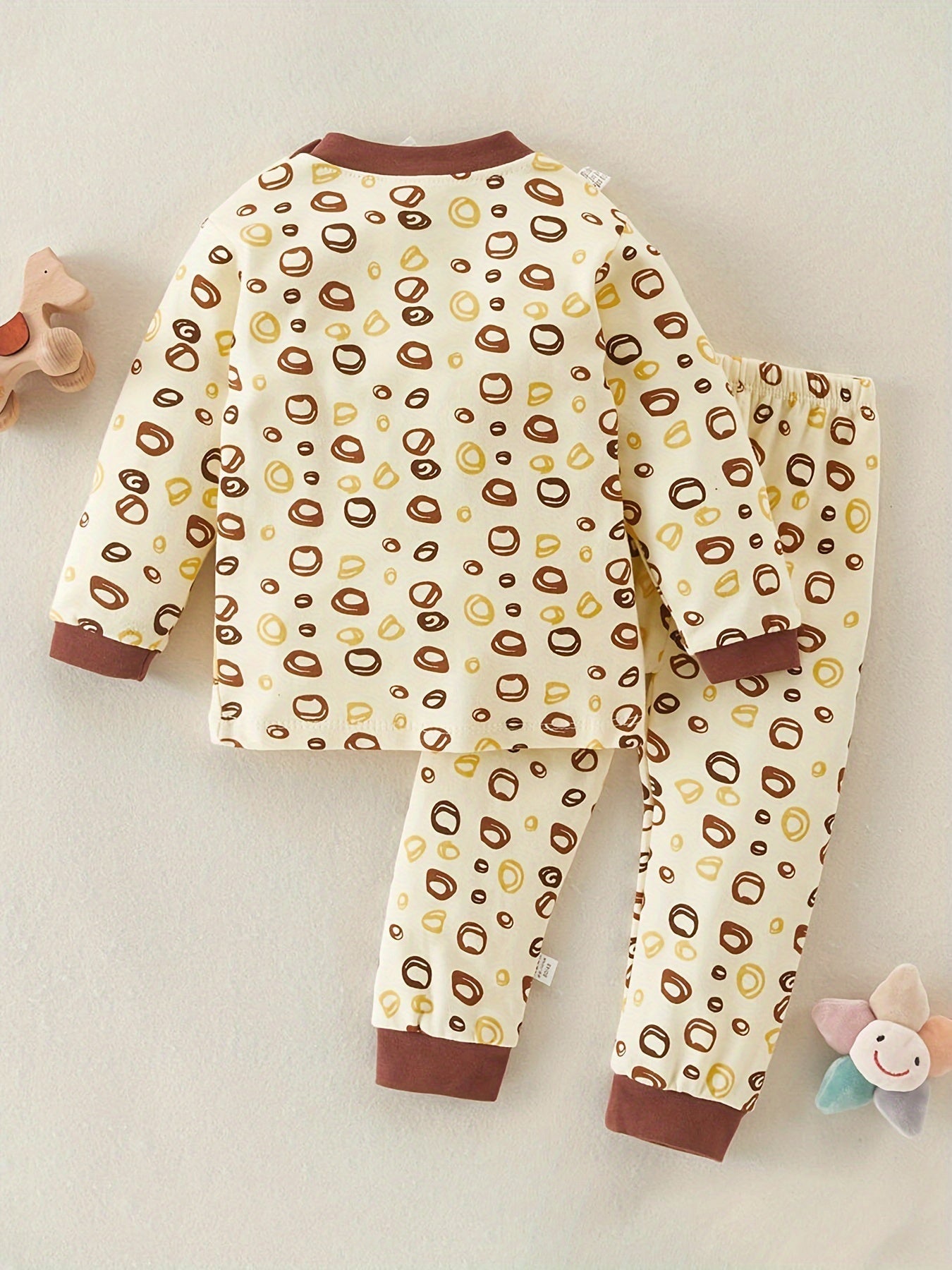 2-piece set cartoon letter print jumper with long sleeves and trousers - Jano