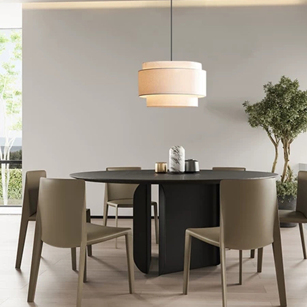 LinenBeam | Elegant Beige Pendant Lamp with LED Compatibility