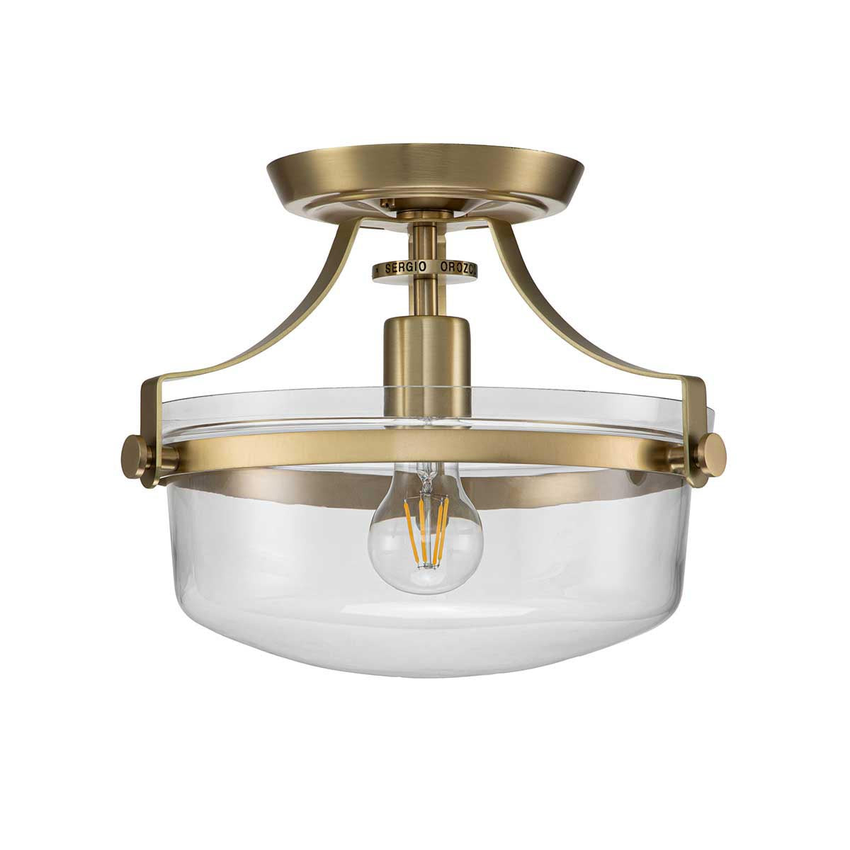 BrassElegance - Half Flush Mount Light