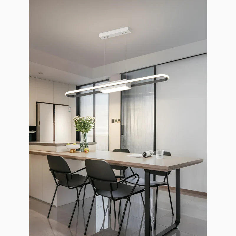 AuraBeam - Minimalist LED Chandelier for Dining Spaces