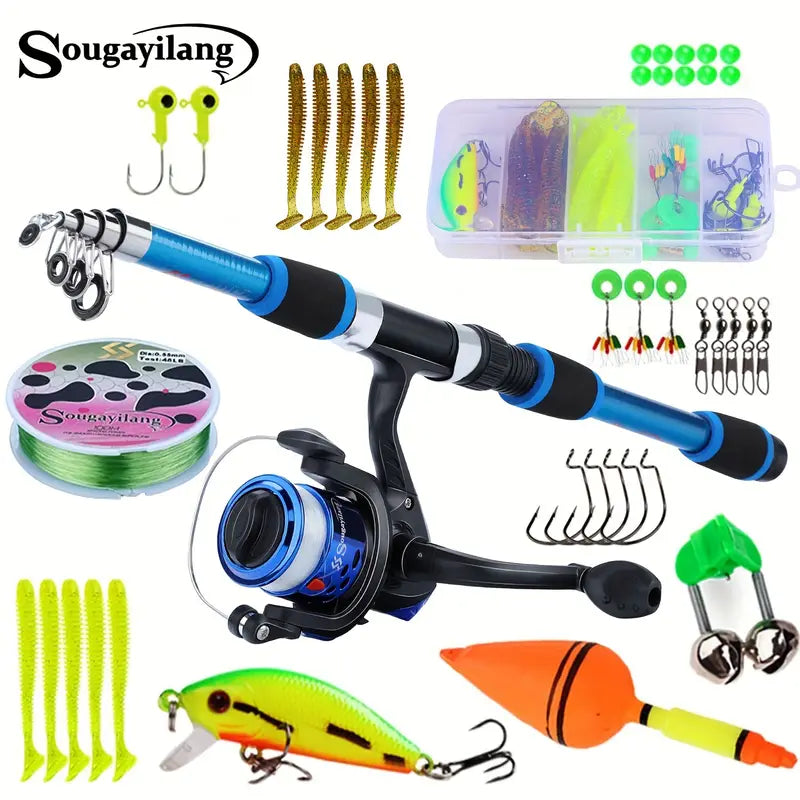 1.8m Telescopic Fishing Rod with Reel and Accessories