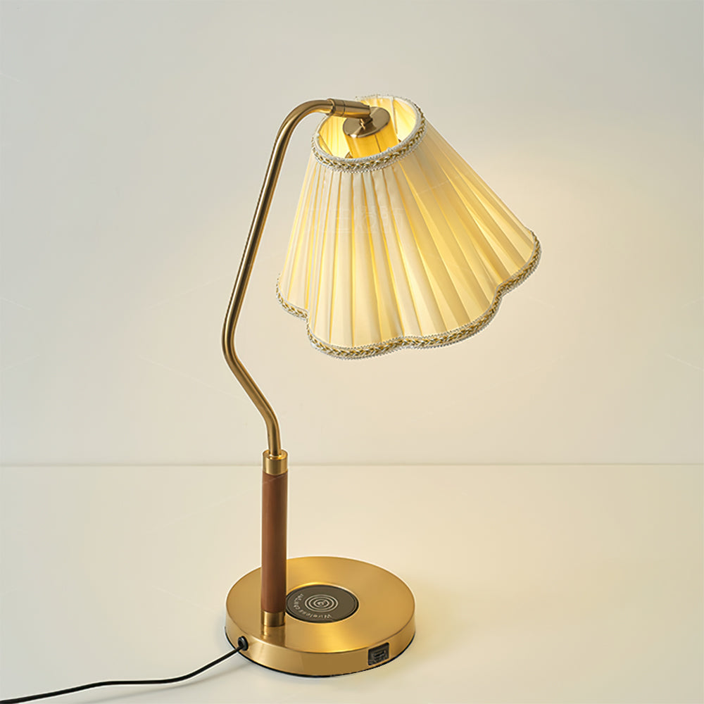 LuxeLight - Florentine Fabric Table Lamp with Gold Base