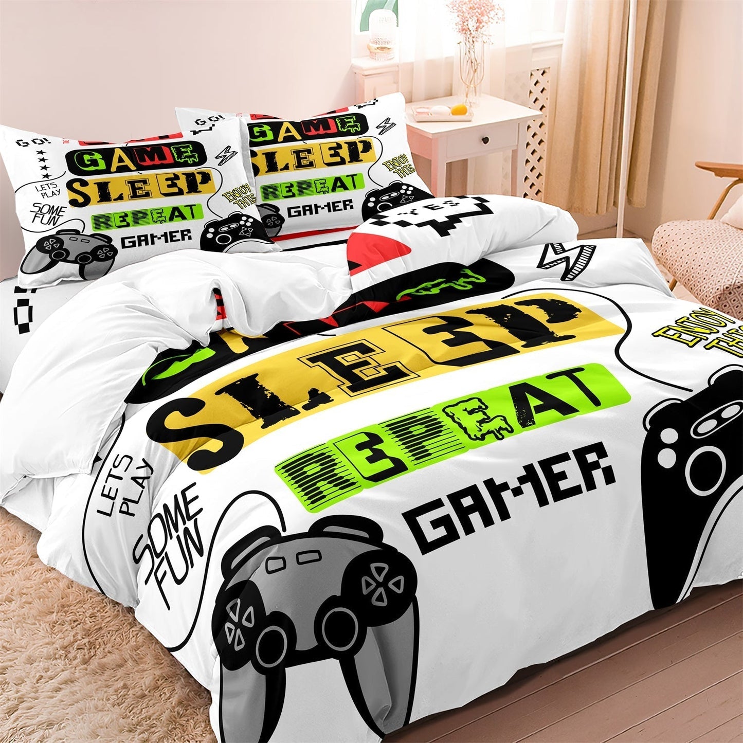 PixelPlay - Gamer-Themen-Bettbezug-Set