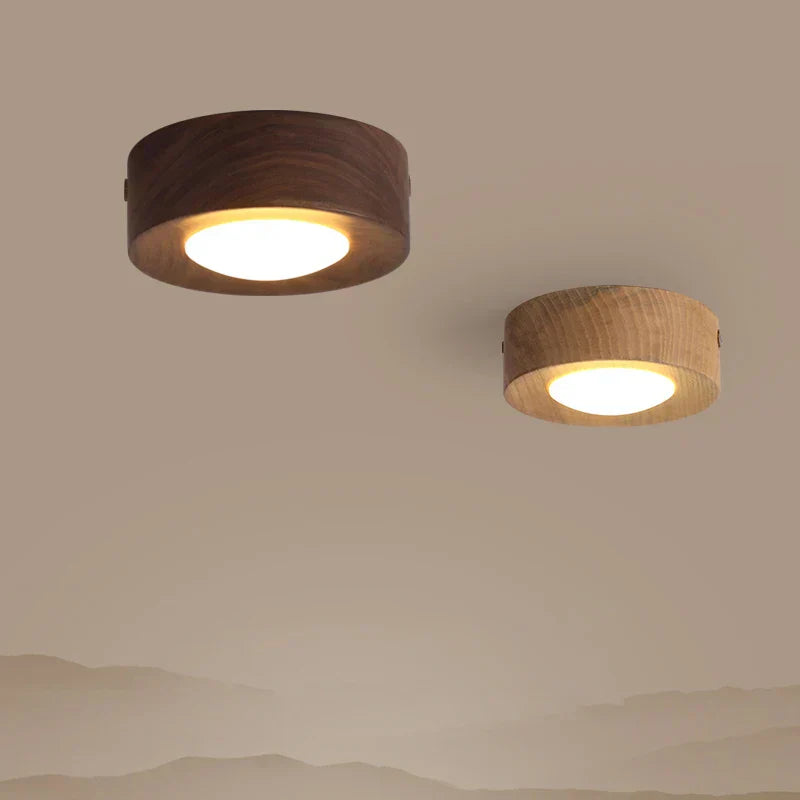 WoodGlow - Valnød LED loftlampe