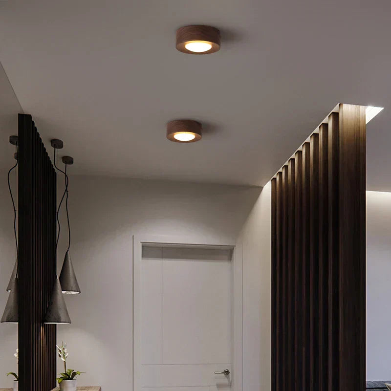 WoodGlow - Valnød LED loftlampe