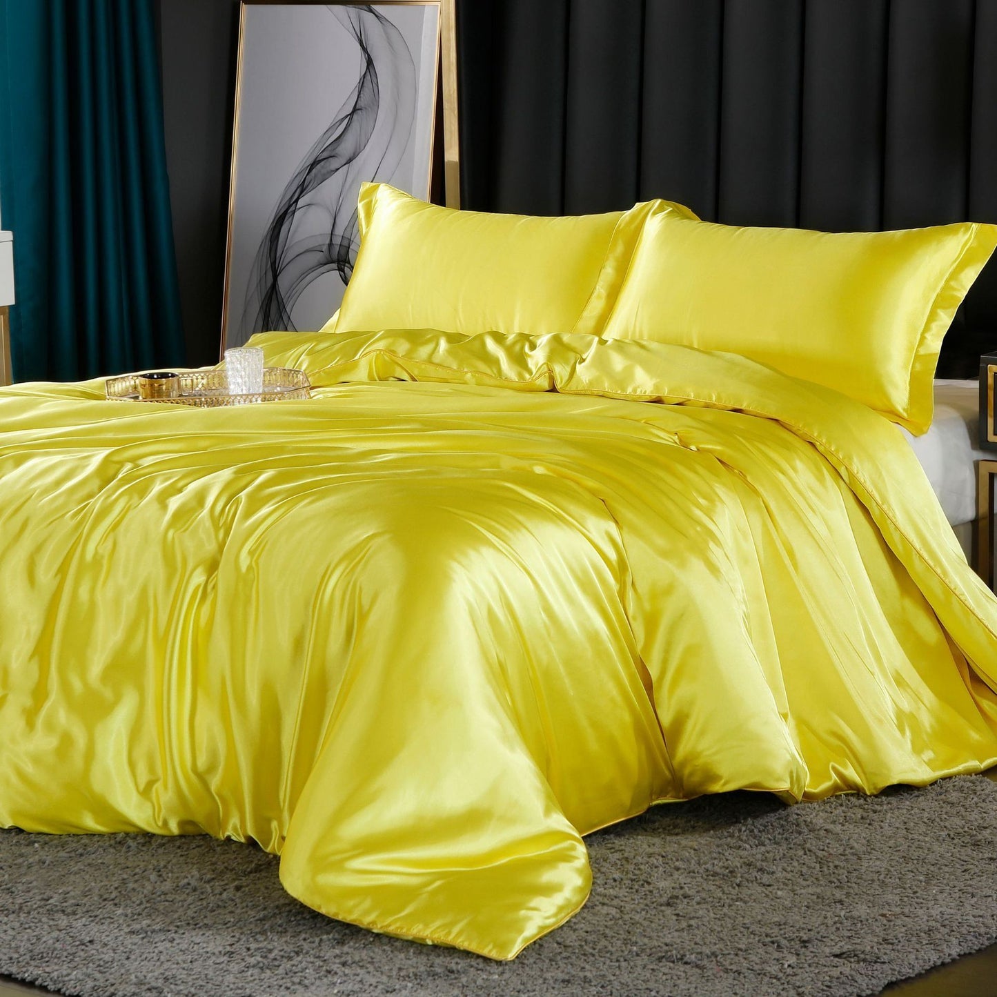 PureSilk - 4-teiliges Luxus-Bettwäsche-Set aus Seide