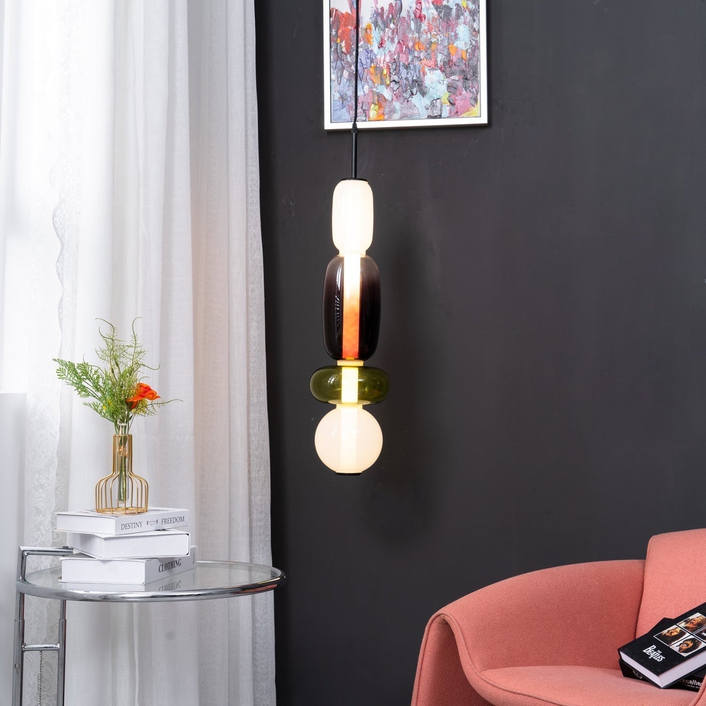 Pendant Light Made of Candied Glass