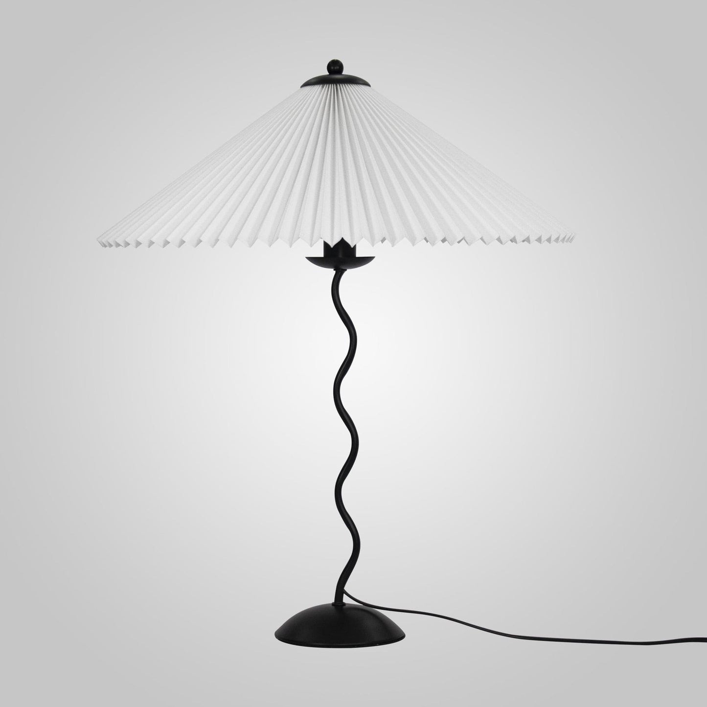 LichtPlissé - Table Lamp with Luxurious Pleated Shade and Wooden Base