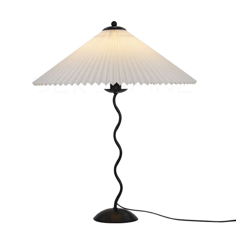 LichtPlissé - Table Lamp with Luxurious Pleated Shade and Wooden Base