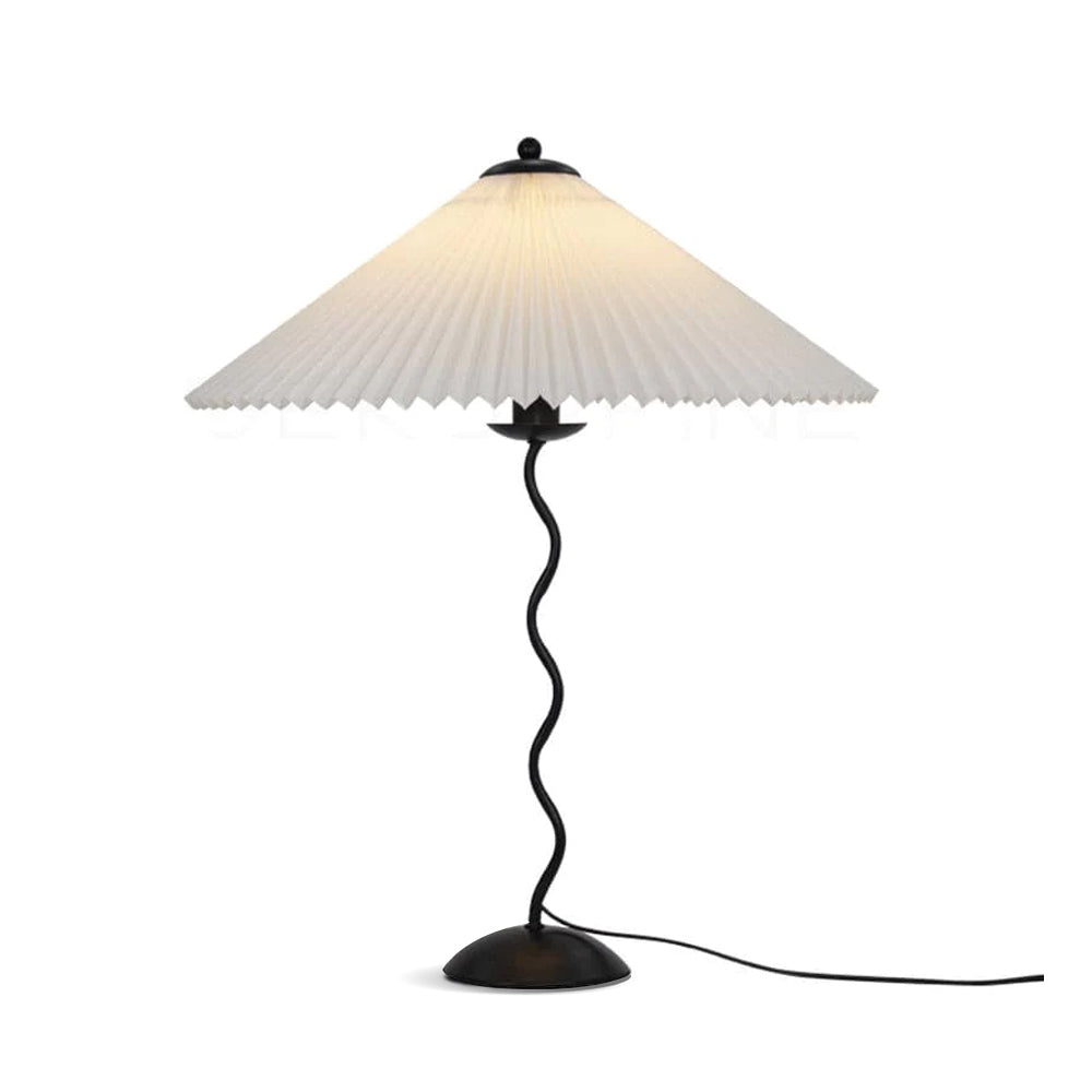 LichtPlissé - Table Lamp with Luxurious Pleated Shade and Wooden Base