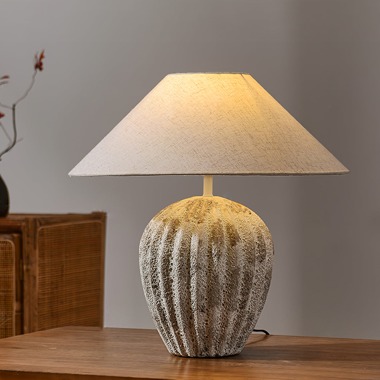 Keramisk fløjteskrivebordslampe